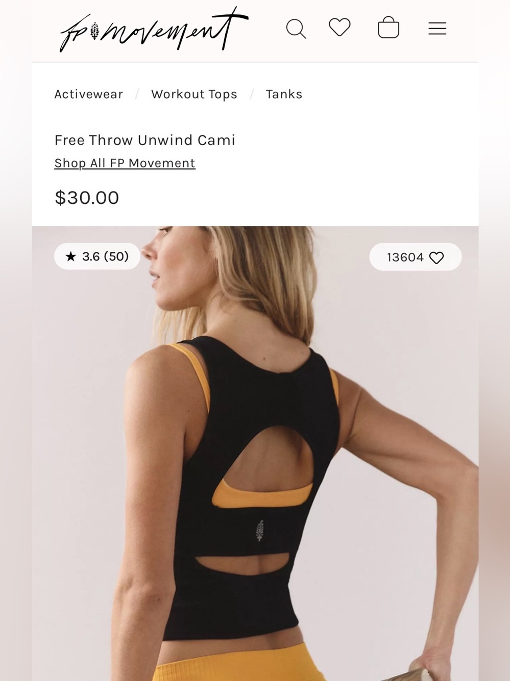 FP Movement by Free throw unwind navy blue cami workout tank crop top stretchy